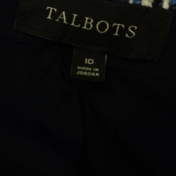 2/$30 Talbots Wool Blend Tweed Pencil Skirt Mills Indigo Size 10 - Picture 5 of 6